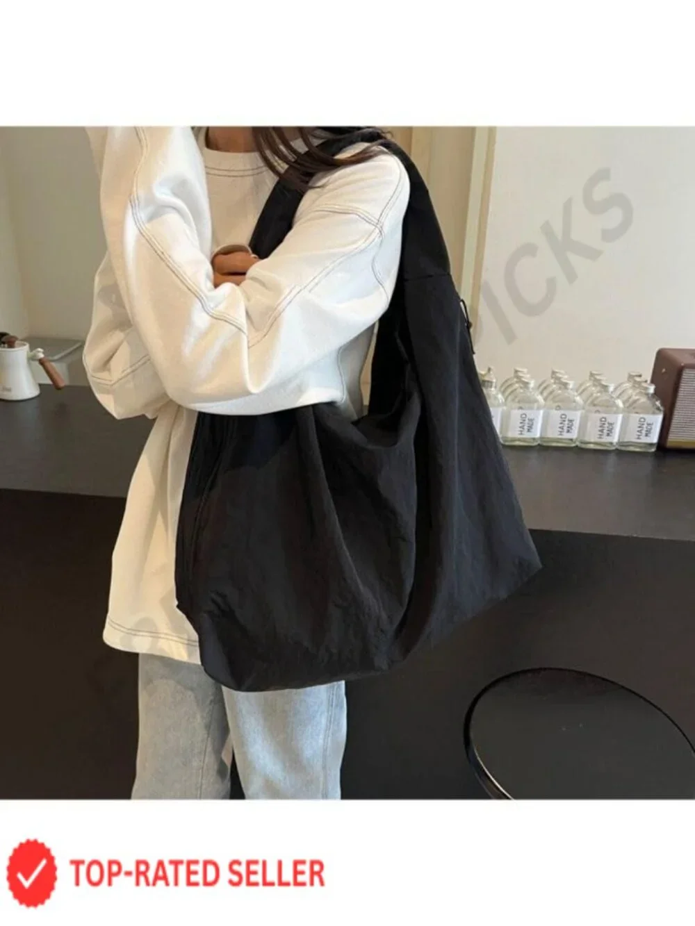 Slouchy Canvas Corduroy Tote Bag for Women Casual Hobo Y2K Accessory